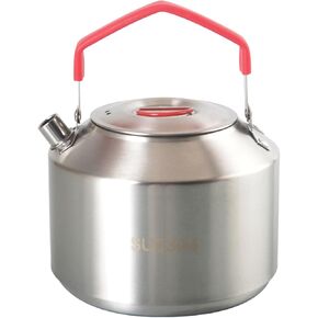 1L Camping Kettle, Stainless Steel Portable Campfire Kettle for Open Fire, Outdoor Camp Tea Coffee Pot for Stove Top, Backpacking, Hiking, Picnic and Traveling
