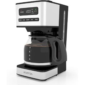 12-Cup Programmable Coffee Maker, Regular & Strong Brew Drip Coffee Machine, 1-4 Cup and Ice Coffee Setting, 24H Timer, Auto Shut-Off, Keep Warm, Pause & Serve