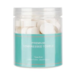 100 PCS Compressed Towels Disposable Face Towels Portable Compressed Towels Travel Towels Camping Towels Coin Paper Towels Suitable for outdoor Sports Camping trips