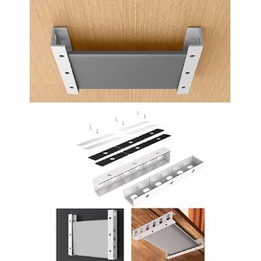 Under Desk Laptop Holder, Under Desk Rack for Keyboard and Small Devices Up to 40mm/1.57in Thick Like Macbooks, Surface, Routers, Modems, Cable Box, Network Switch and More (White)