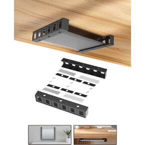 Under Desk Laptop Mount, Under Desk Laptop Tray, Also Fit for Laptop Wall Mount, Fixed by Screw or Adhesive, Laptops Up to 40 mm/1.57 inch Thick (Black)