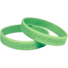 25 Lime Green" I Support Lyme Disease Awareness" Bracelets 100% Medical Grade Silicone - Latex and Toxin Free - 25 Bracelets - Show Your Support For Lyme Disease Awareness