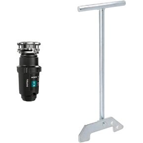 Moen GXP50C Prep Series PRO 1/2 HP Continuous Feed Garbage Disposal, Power Cord Included & Waste King Garbage Disposer Unjamming Wrench