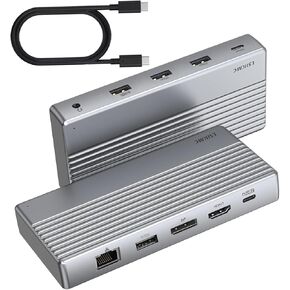 USB C Laptop Docking Station,USB C Dock(11-in-1) with Support 4K Triple Displays,4K Dual HDMI,Single 8K DP,100W PD,4USB,Ethernet,SD/TF,Dual Monitor Laptop Dock Compatible with MacBook Dell/HP/Lenovo