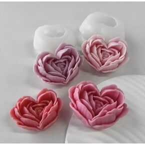 6Pcs Rose Flower Candle Resin Mold Silicone Flower Rose Mold for Candle Making Large 3D Heart Rose Tulip Daisy Peony Valentine Mother Day Silicone Candle Mold for Soy Wax Beeswax Resin Craft