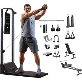 Gym Monster 2 Smart Home Gym & Rowing Bench و Right Weight Bench و Smart PowerGrip مقابض ومقابض التزلج على التزلج
