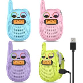 Qniglo Kids Walkie Talkies 3 Pack Rechargeable Wrist Walkie Talkies for Kids Long Range, Perfect Outdoor Kids Toys for 3+ Years Old Boys Girls for Camping Hiking Adventures