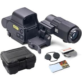 558 G45 Holographic Reflex Sight Scope with G45 5X Magnifier Combo Built-in Flip QD Mount,Red & Green Dot Holographic Reflex Sight Scope