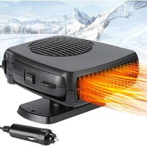 Car Heater, Portable Car Heater for Vehicle, 200W 12V Car Heater that Plugs into Cigarette Lighter, 2 in 1 Heating & Cooling Fast Heating Defrost Defogger, 360 °Rotatable Handheld Windscreen Defroster