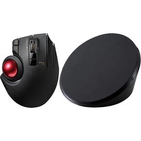 ELECOM EX-G Pro Thumb Control Trackball Mouse, M-XPT1MRXBK & Ergonomic Disk pad for Trackball Mouse MP-TBM02BK