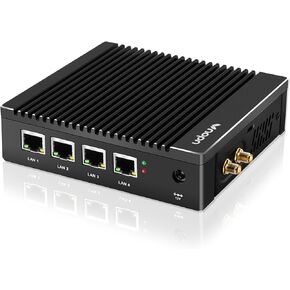Micro Firewall Appliance Intel N3700 Quad Core, Fanless Mini PC 6 x Intel 2.5GbE i225 LAN Ports 8GB RAM DDR3 128GB mSATA SSD, Network Gateway Soft Router PC, Support AES NI/WiFi (8G 128G/6LAN)