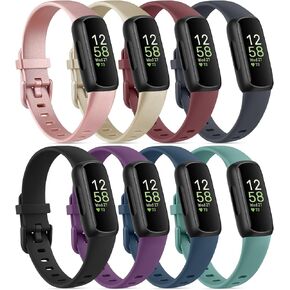 8 Pack Compatible with Fitbit Inspire 3 Bands for Women Men, Sport Silicone Adjustable Replacement Straps for Fitbit Inspire 3 Fitness Tracke