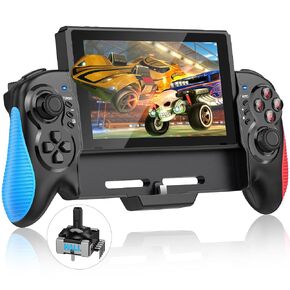 Switch Controller for Switch/ Switch OLED, Hall Effect One-Piece Joypad Controller Replacement for Switch Pro Controller, Switch Controllers Remote with Adjustable Turbo and Dual Motor Vibration Wii Skins