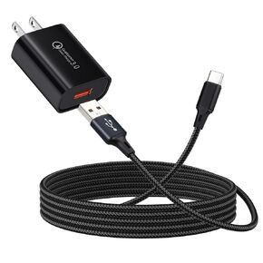Charger for Oura Ring 4/3 and Samsung Galaxy Ring - 18W USB Fast Wall Charger with USB C Nylon Braided Charging Cable, 3.3ft Long