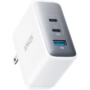 Anker 100W USB C Charger Block (GaN II), 3 Port Fast Compact Wall Charger for MacBook, Dell XPS, iPad Pro, Galaxy S24, iPhone 16/15 and More Series