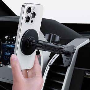 CNC Vent Phone Holder, Magnetic Air Vent Phone Holder Cradles Mount Compatible with F150 2015-2020 & Super Duty F250 F350 F450 2017-2021, Full Metal Bracket for Most CellPhones