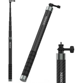 عصا سيلفي طويلة القطب مقاس 102 بوصة لـ GoPro Osmo Pocket Action Insta360 ، ألياف الكربون/خفيفة الوزن/قضيب تمديد/قضيب GO Pro 13 12 Insta 360 x 4 x3 Action 5 Pro 4 3 Osmo Pocket 3