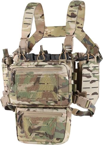 Chest Rig-Tactical Chest Rig，Molle Modular Micro Fight Chest Rigs Adjustable&Detachable with 5.56/7.62 Magazine Pouch in Saudi Arabia