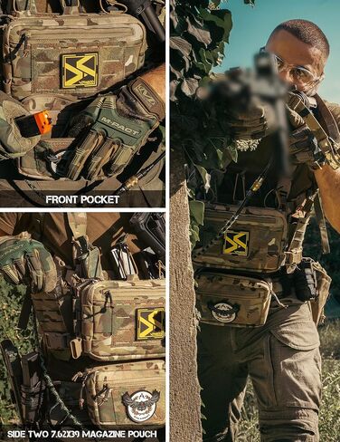 Chest Rig-Tactical Chest Rig，Molle Modular Micro Fight Chest Rigs Adjustable&Detachable with 5.56/7.62 Magazine Pouch in Saudi Arabia