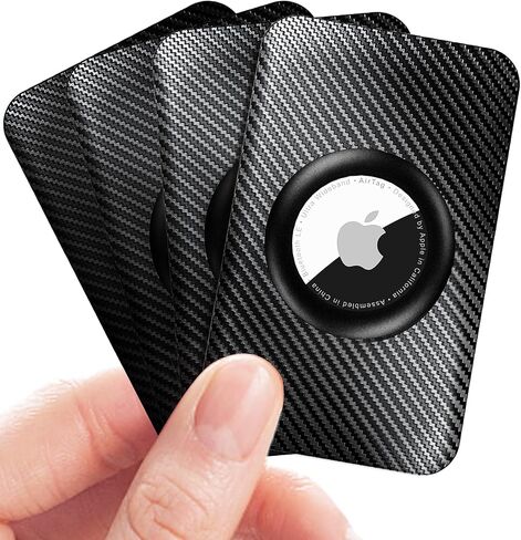for Apple Airtag Wallet Holder 2 Pack, Ultra Thin Insert Card Case for Apple Air Tag, Carbon Fiber Airtag Card Holder for for Purse, Backpack Wallet, Handbag, Clutch Bag - Black in Saudi Arabia