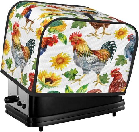 Toaster Cover 2 Slice Rustic Rooster Hen Painting Toaster Cover Waterproof Kitchen Small Appliance Covers Microwave Oven Dust-Proof Bread Cover, Women Gift in Saudi Arabia