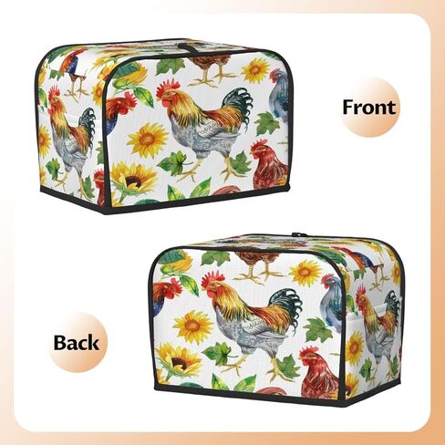 Toaster Cover 2 Slice Rustic Rooster Hen Painting Toaster Cover Waterproof Kitchen Small Appliance Covers Microwave Oven Dust-Proof Bread Cover, Women Gift in Saudi Arabia