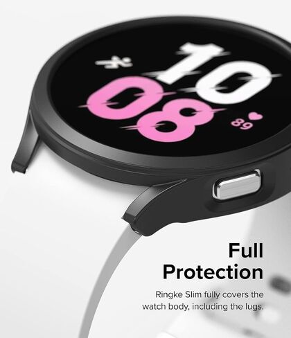 Ringke Slim [مادة مضادة للاصفرار / عبوتين] متوافق مع حافظة Samsung Galaxy Watch 5 مقاس 40 مم لغطاء شفاف متين وبسيط + لون إضافي للنساء والرجال - شفاف + كروم داكن in Saudi Arabia