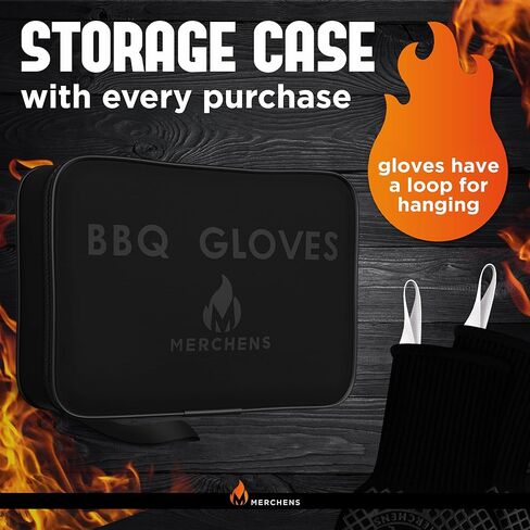 Pro-Series BBQ Gloves - Heat Resistant Grill, Grilling, and Oven Gloves for Culinary Experts - Extreme Fireproof Protection, Silicone Grip, Extra Long Mitts - Indoor & Outdoor - with Protective case in Saudi Arabia
