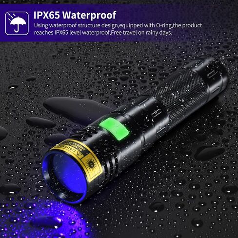 DARKBEAM UV Flashlight 395 nm Light Blacklight, Mini Powerful Woods Lamp USB-C Rechargeable, 3 LEDs 20W Ultraviolet Flashlights Pet Urine Detector for Mineral, Uranium Glass, Resin Curing in Saudi Arabia
