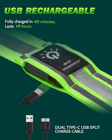 LED Reflective Belt Sash - 5 Lights Colors & 3 Light Modes High Visibility Night Safety Belt, Rechargeable Light Up Running Gear Adjustable Vest Straps for Runners Walkers Men Women in Kuwait