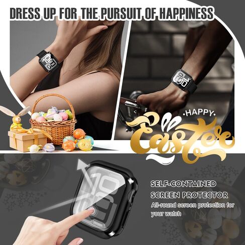 top4cus 42mm (Series 10) Cover Soft TPU Anti-Scratch Lightweight 42mm Iwatch Case All-Around Screen Protector, Optional Cases Compatible with Apple Watch Series 9/8/7/6/SE/SE2/5/4/3/2/1 - Gold in Saudi Arabia