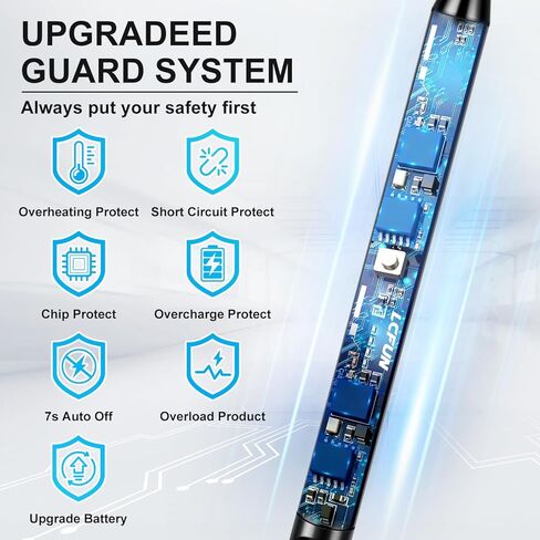 LcFun Electric Candle Lighters USB Rechargeable Lighter with LED Battery Display, 2 Pack Windproof Long Arc Lighter for Grill BBQ Camping Fireplace Stove (Double Black) in Kuwait