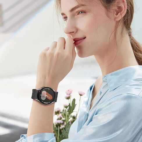 Flower Engraved Band for Samsung Galaxy Watch 7/6/5/4/FE 40mm 44mm/Galaxy Watch 6/4 classic Bands 47mm 43mm 46mm 42mm/Watch 5 pro 45mm Women,No Gap Silicone Cute Floral Strap Wristband Two-Tone Correa in Saudi Arabia