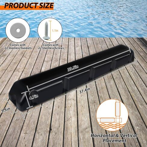 مصد رصيف القارب مع براغي، واقي مصد الرصيف الأبيض، مصدات الرصيف البلاستيكية البحرية لرسو السفن عمود عمود عمودي أو رصيف زاوية، حاجز مصد الرصيف للسطح الأفقي (24 بوصة، 38 بوصة، 31.5 بوصة) in Kuwait