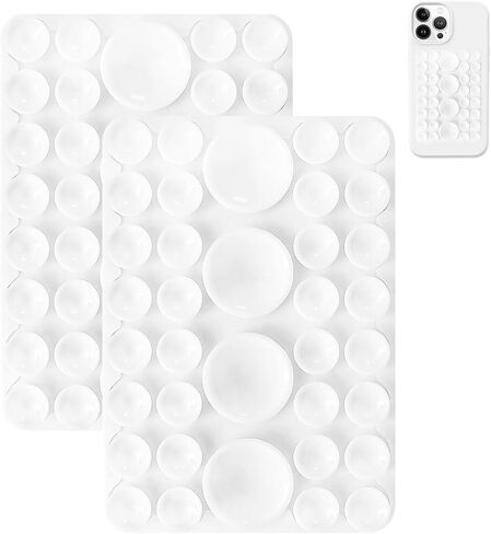 2Pack MAX Silicone Suction Phone Case Mount, Upgraded Suction Cup with Strong Suction Power, Hands-Free Phone Accessories Holder, Silicon Adhesive Phone Stand Sticky for Cell Phone Light Pink in Saudi Arabia