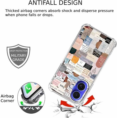 Jesus Christian Case for iPhone 16 Plus,Aesthetic Bible Verse Quotes Collage Case,Clear Soft TPU Bumper Case for iPhone 16 Plus in Saudi Arabia