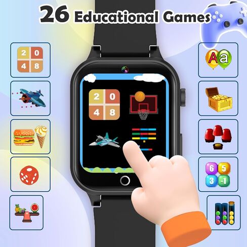 Smart Watch for Kids, with 26 Puzzle Games, Touch Screen, HD Camera, Alarm Clock, Toys for Ages 4-12 Years Old.Birthday Gift for Boys Girls (Blue) in Saudi Arabia