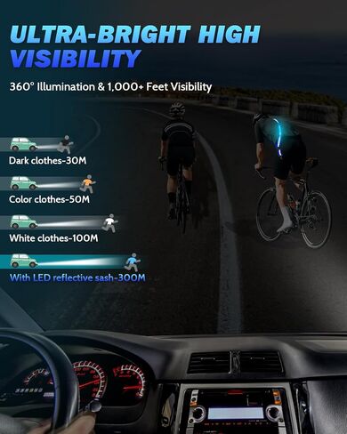 LED Reflective Belt Sash - 5 Lights Colors & 3 Light Modes High Visibility Night Safety Belt, Rechargeable Light Up Running Gear Adjustable Vest Straps for Runners Walkers Men Women in Kuwait