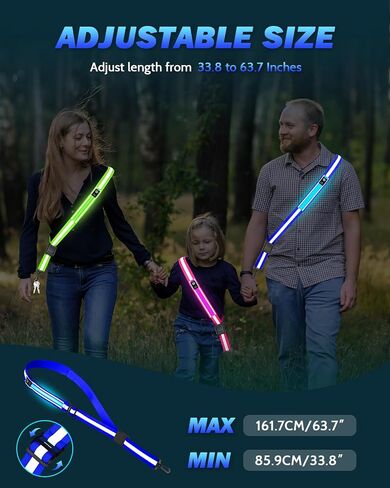 LED Reflective Belt Sash - 5 Lights Colors & 3 Light Modes High Visibility Night Safety Belt, Rechargeable Light Up Running Gear Adjustable Vest Straps for Runners Walkers Men Women in Kuwait