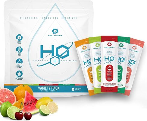 CellUtrex® H2O بالكهرباء-حزمة متنوعة-حزم ترطيب ملح ملح السكر ، مسحوق الإلكتروليت الخالي من الإضافات ، غير المعدلة وراثيًا للتشغيل ، الصيام والمزيد ، 20 عصيًا سهلة المفتوحة in Saudi Arabia