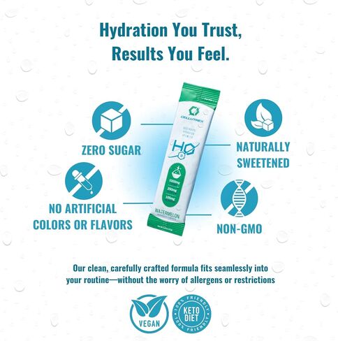 CellUtrex® H2O بالكهرباء-حزمة متنوعة-حزم ترطيب ملح ملح السكر ، مسحوق الإلكتروليت الخالي من الإضافات ، غير المعدلة وراثيًا للتشغيل ، الصيام والمزيد ، 20 عصيًا سهلة المفتوحة in Saudi Arabia
