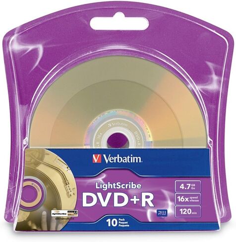 Verbatim 4.7 GB حتى 16x Lightscribe الذهب DVD DVD+R (10-DISC نفطة) 96943 in Saudi Arabia