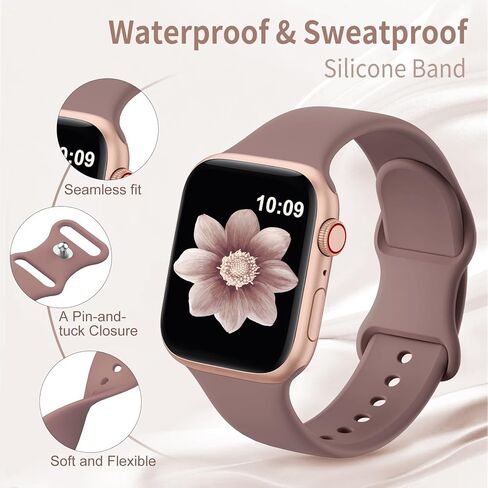 براءات الاختراع سبورت سيليكون نطاقات متوافقة مع Apple Watch Band 38mm 40mm 41mm 42mm 44mm 45mm 46mm 49mm للنساء الرجال ، حزام بديل للرياضة الناعمة لـ Iwatch Bands Series SE 10 9 8 7 5 4 3 2 1 Ultra in Kuwait