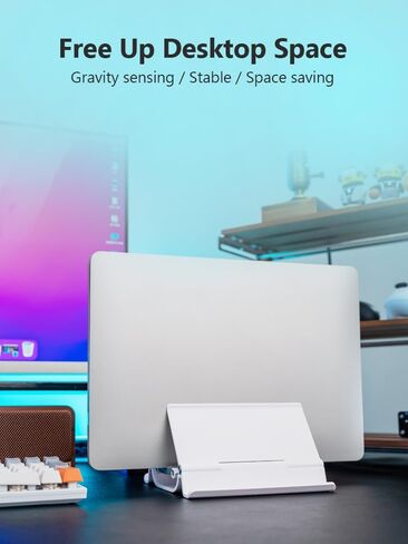DREWCHAN Vertical Laptop Stand for Desk, Laptop Stand Holder Gravity Locking Stand Laptop Base Space Saving 3 in 1 Suitable for All MacBooks and laptops（Black） in Saudi Arabia