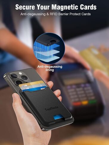 TopMade for MagSafe Wallet with Finder Tracker Works with Apple Find My App, Magnetic Wallet with GPS Tracker Card Holder for iPhone 16 15/14/13/12 Leather RFID Bloking Fit 4 Cards, Midnight Black in Kuwait