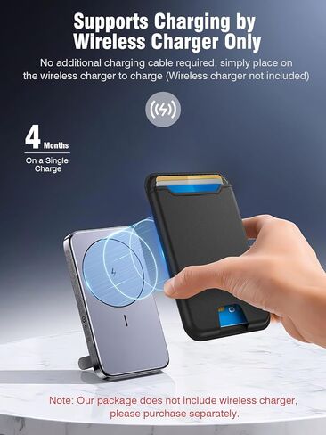 TopMade for MagSafe Wallet with Finder Tracker Works with Apple Find My App, Magnetic Wallet with GPS Tracker Card Holder for iPhone 16 15/14/13/12 Leather RFID Bloking Fit 4 Cards, Midnight Black in Kuwait