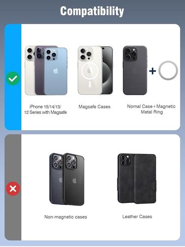 TopMade for MagSafe Wallet with Finder Tracker Works with Apple Find My App, Magnetic Wallet with GPS Tracker Card Holder for iPhone 16 15/14/13/12 Leather RFID Bloking Fit 4 Cards, Midnight Black in Kuwait