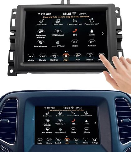 7" Uconnect Screen Replacement, Touch Screen Digitizer LCD Display Navigation System for 2017 2018 2019 2020 Jeep Compass Radio Screen, New OEM Replacement TDO-WXGA0700K00033-V2 TDO-WXGA0700K00057-V1 in Saudi Arabia