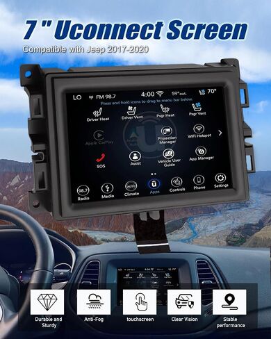 7" Uconnect Screen Replacement, Touch Screen Digitizer LCD Display Navigation System for 2017 2018 2019 2020 Jeep Compass Radio Screen, New OEM Replacement TDO-WXGA0700K00033-V2 TDO-WXGA0700K00057-V1 in Saudi Arabia