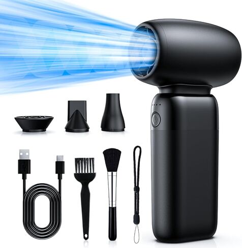 Compressed Air Duster, 3 Adjustable Mini Air Blower 150000 RPM Jet Blower 8000mAh Electric Air Duster for Computer Keyboard Car, Rechargeable Cordless Turbo Fan Replace Compressed Air Canned in Saudi Arabia